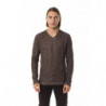 Maglione in cotone marrone - S