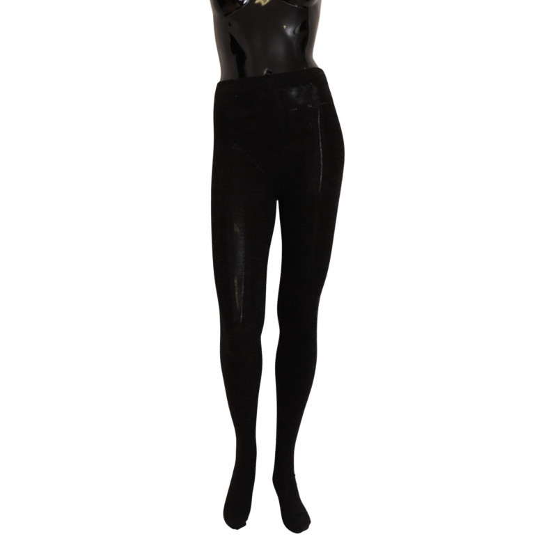 Calzini calza collant elasticizzati in lana nera - S