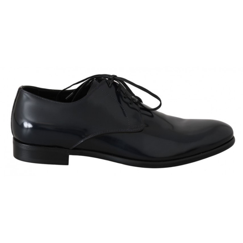 Scarpe derby eleganti in pelle blu lucida - EU39/US6
