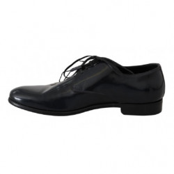 Scarpe derby eleganti in pelle blu lucida - EU39/US6