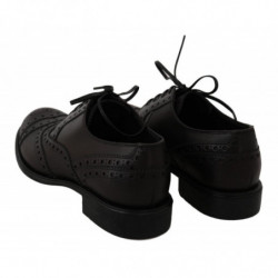 Scarpe eleganti Oxford con punta alare in pelle nera - EU40/US7