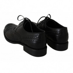 Scarpe eleganti Oxford con punta alare in pelle nera - EU39/US6