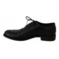 Scarpe eleganti Oxford con punta alare in pelle nera - EU39/US6