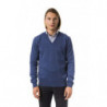 Maglione in lana merino blu - S