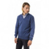 Maglione in lana merino blu - S