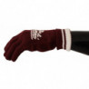 Guanti in cashmere con corona con logo D&G rosso bianco - 9-L