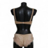 Intimo elasticizzato floreale in seta beige - IT1 - XS