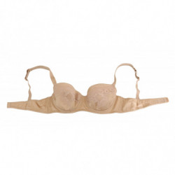 Intimo elasticizzato floreale in seta beige - IT1 - XS