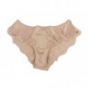 Intimo elasticizzato floreale in seta beige - IT1 - XS