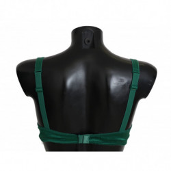 Intimo reggiseno pizzo floreale elasticizzato seta verde - IT2 - S