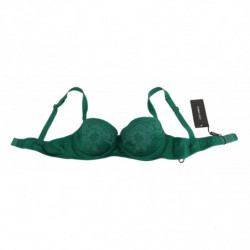 Intimo reggiseno pizzo floreale elasticizzato seta verde - IT2 - S