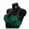 Intimo reggiseno pizzo floreale elasticizzato seta verde - IT2 - S