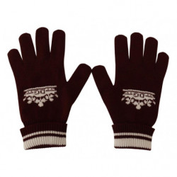 Guanti in cashmere con corona con logo D&G rosso bianco - 9-L