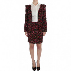 Abito floreale multicolor nero - L