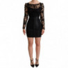 Miniabito aderente con top in pizzo nero aderente - IT36 - XS