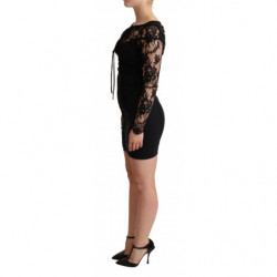 Miniabito aderente con top in pizzo nero aderente - IT36 - XS