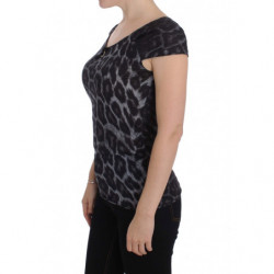 Top in camicetta con t-shirt modale leopardata grigia - IT46 - L
