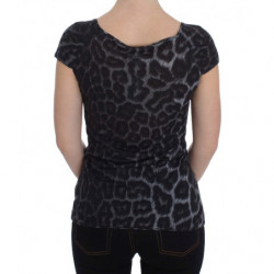 Top in camicetta con t-shirt modale leopardata grigia - IT46 - L