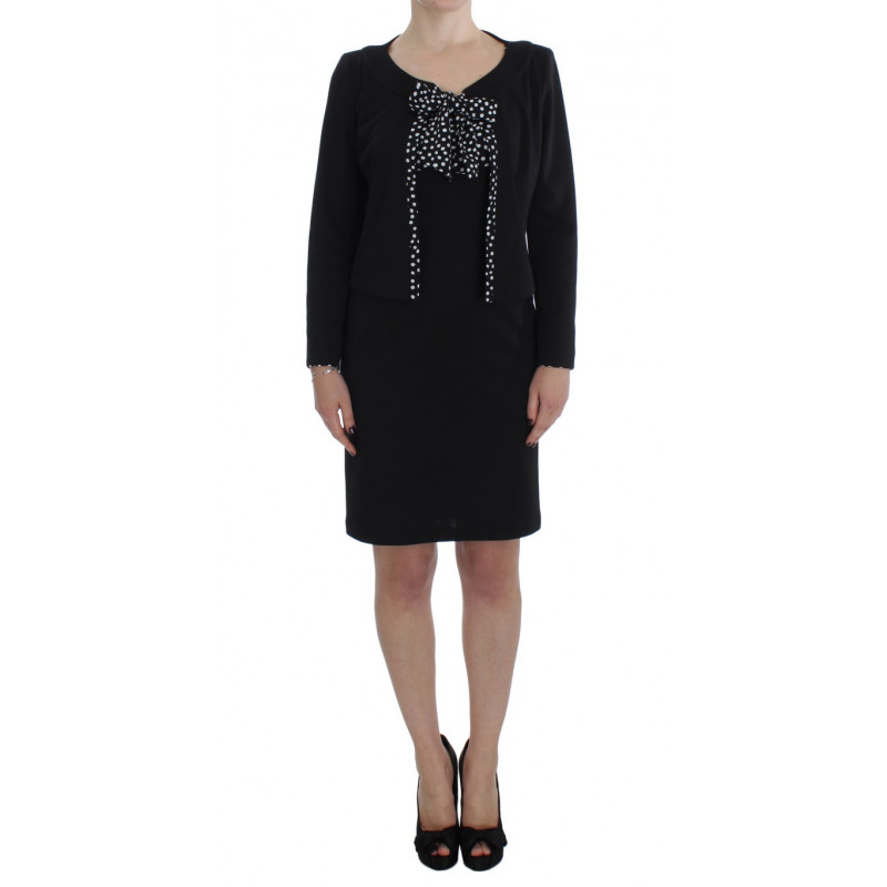 Completo abito tubino elasticizzato nero e maglione - IT52 - XL
