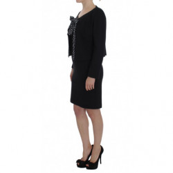 Completo abito tubino elasticizzato nero e maglione - IT44-L