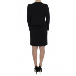 Completo abito tubino elasticizzato nero e maglione - IT44-L