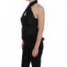 Camicetta con top avvolgente al collo nero - IT44-L