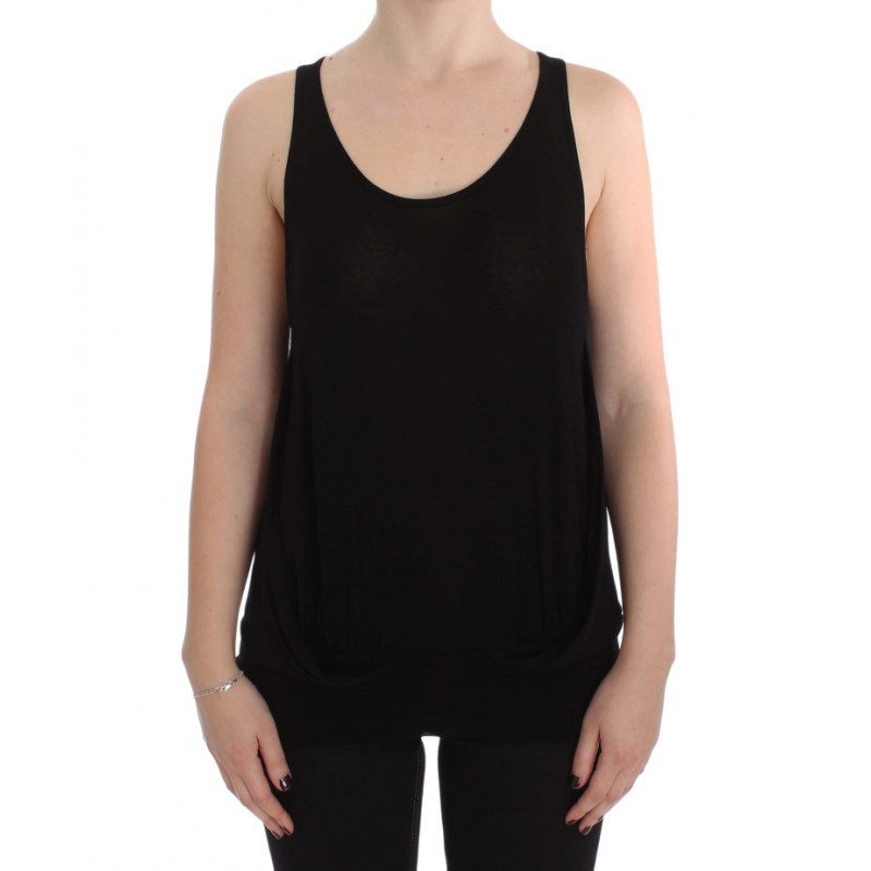 Camicetta senza maniche elasticizzata nera - IT46 - L