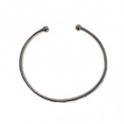 Bracciale rigido in argento 925 rodiato grigio - S