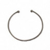Bracciale rigido in argento 925 rodiato grigio - S