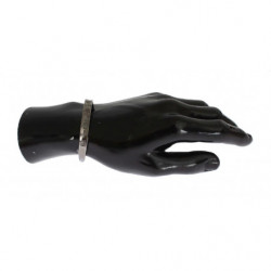 Bracciale rigido in argento 925 rodiato grigio - S