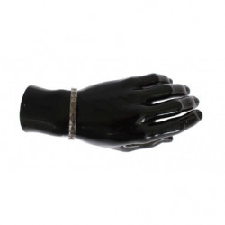 Bracciale rigido in argento 925 rodiato grigio - S