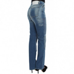 Jeans bootcut slim fit in cotone lavato blu - W26