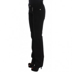 Jeans bootcut slim fit in cotone nero - W26