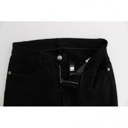 Jeans bootcut slim fit in cotone nero - W25