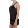 Top lingerie in pizzo elasticizzato di seta marrone - IT1 - XS