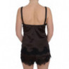 Top lingerie in pizzo elasticizzato di seta marrone - IT1 - XS