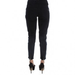 Jeans cropped slim fit in cotone nero - W27