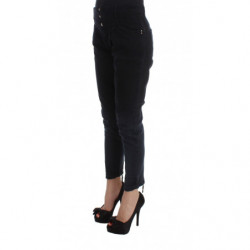 Jeans cropped slim fit in cotone nero - W26