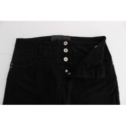 Jeans cropped slim fit in cotone nero - W26