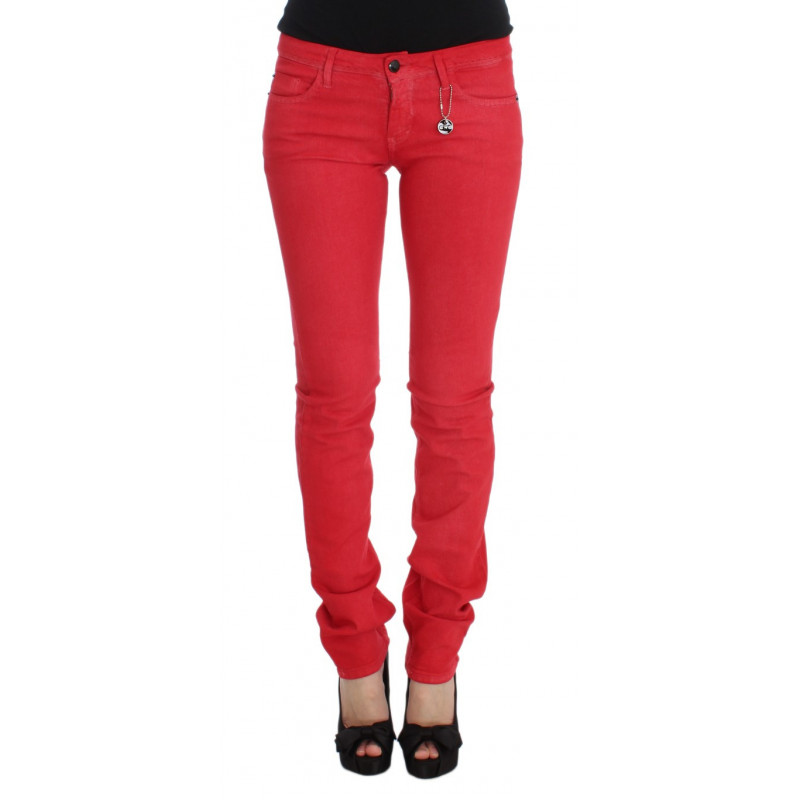 Jeans super slim fit in misto cotone rosso - W27