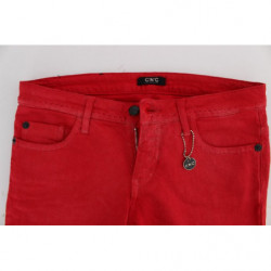 Jeans super slim fit in misto cotone rosso - W27