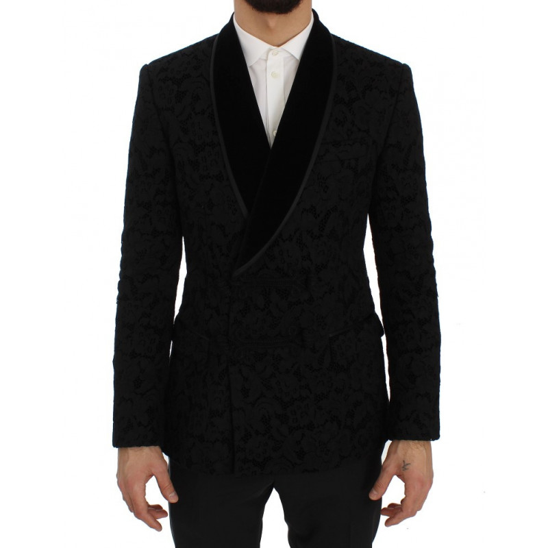 Giacca blazer slim Ricamo floreale nera - IT46 - S