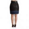Minigonne in pelle trapuntata nera - IT38-XS