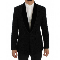Giacca blazer slim Ricamo floreale nera - IT46 - S