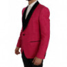 Giacca blazer slim in broccato floreale rosa - IT44 - XS