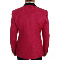 Giacca blazer slim in broccato floreale rosa - IT44 - XS