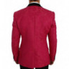 Giacca blazer slim in broccato floreale rosa - IT44 - XS