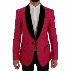 Giacca blazer slim in broccato floreale rosa - IT44 - XS
