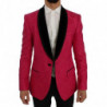 Giacca blazer slim in broccato floreale rosa - IT44 - XS