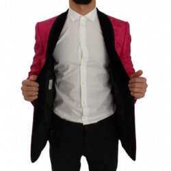Giacca blazer slim in broccato floreale rosa - IT44 - XS
